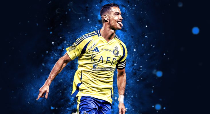 Cristiano Ronaldo goal celebration in Al Nassr jersey – 2025 season